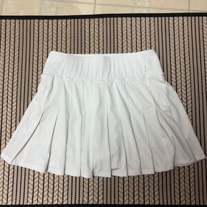 Prince White Pleated Tennis Skirt with Built-In Shorts - Small